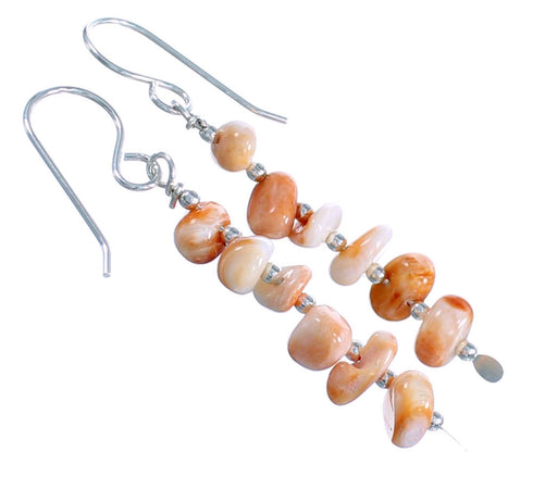Oyster Shell Genuine Sterling Silver Bead Hook Dangle Earrings DX115854